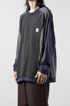 画像をギャラリービューアに読み込む, CHANGES VINTAGE REMAKE RAGLAN LONG SLEEVE &amp; HEM CODE TOP (MULTI #A)