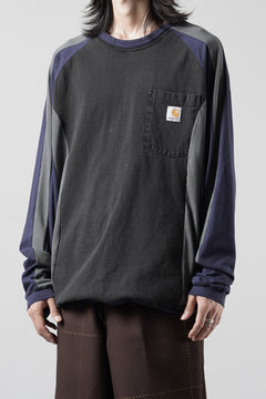 画像をギャラリービューアに読み込む, CHANGES VINTAGE REMAKE RAGLAN LONG SLEEVE &amp; HEM CODE TOP (MULTI #A)
