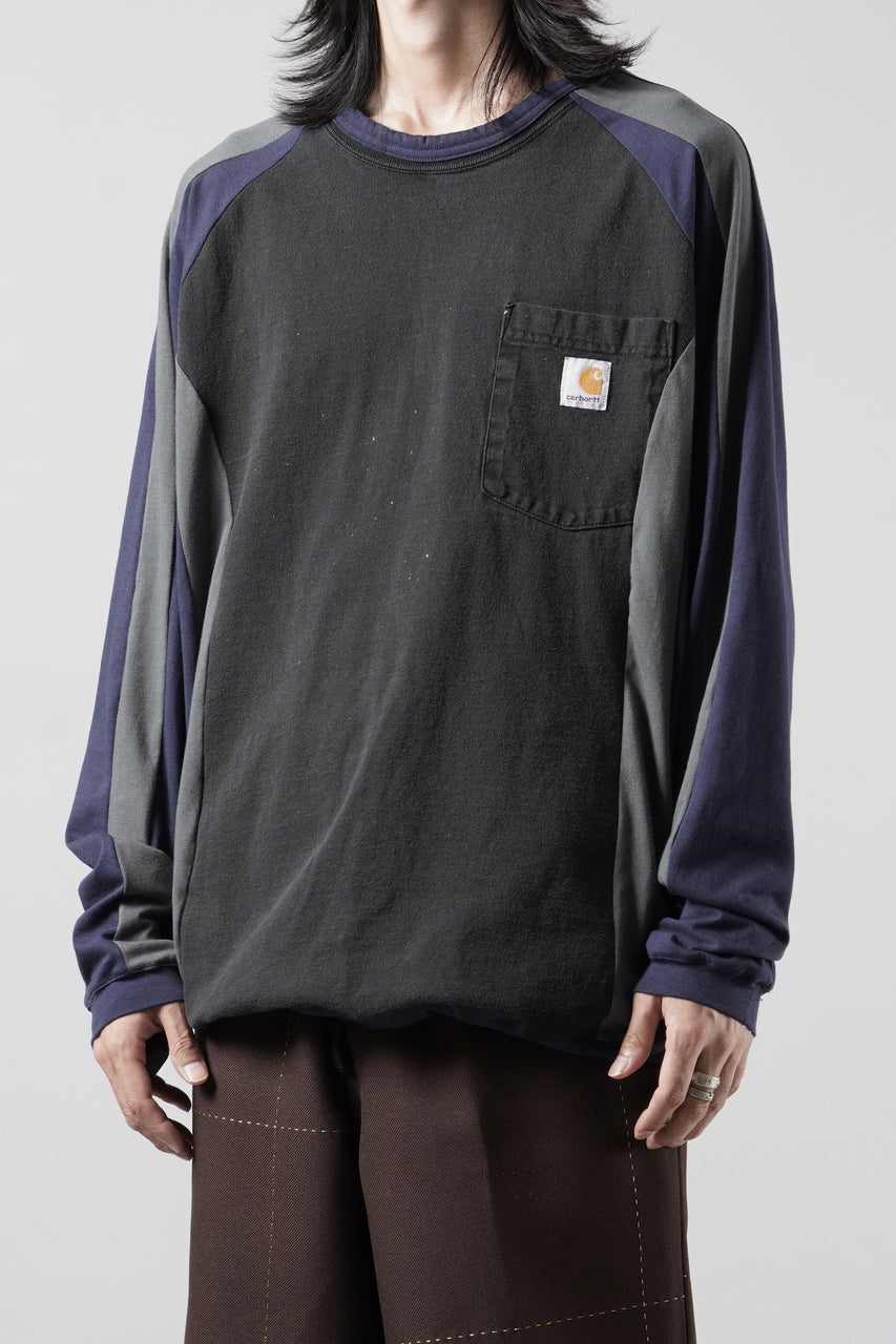 画像をギャラリービューアに読み込む, CHANGES VINTAGE REMAKE RAGLAN LONG SLEEVE &amp; HEM CODE TOP (MULTI #A)