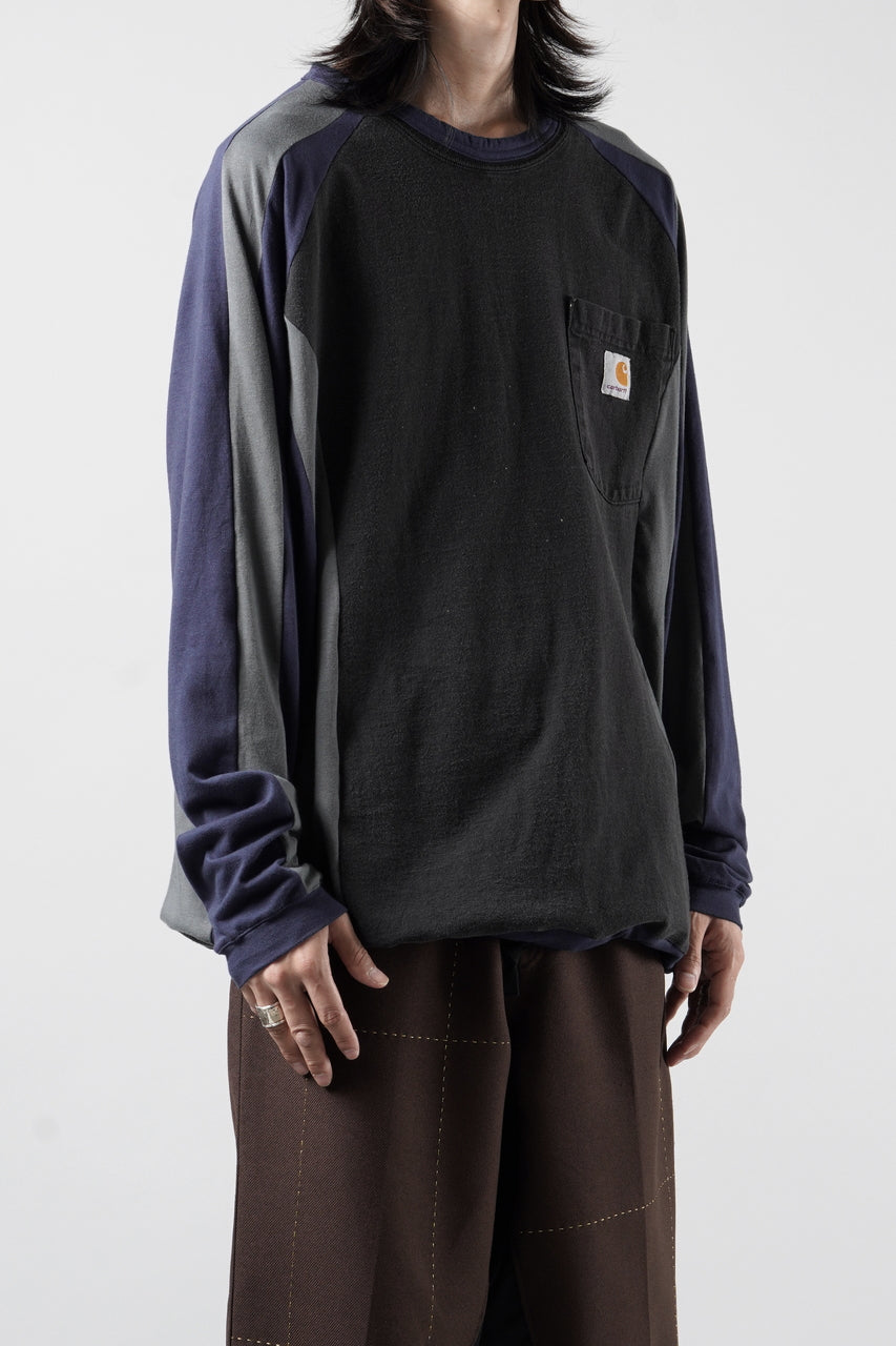 画像をギャラリービューアに読み込む, CHANGES VINTAGE REMAKE RAGLAN LONG SLEEVE &amp; HEM CODE TOP (MULTI #A)