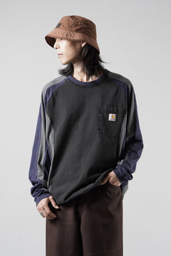 画像をギャラリービューアに読み込む, CHANGES VINTAGE REMAKE RAGLAN LONG SLEEVE &amp; HEM CODE TOP (MULTI #A)
