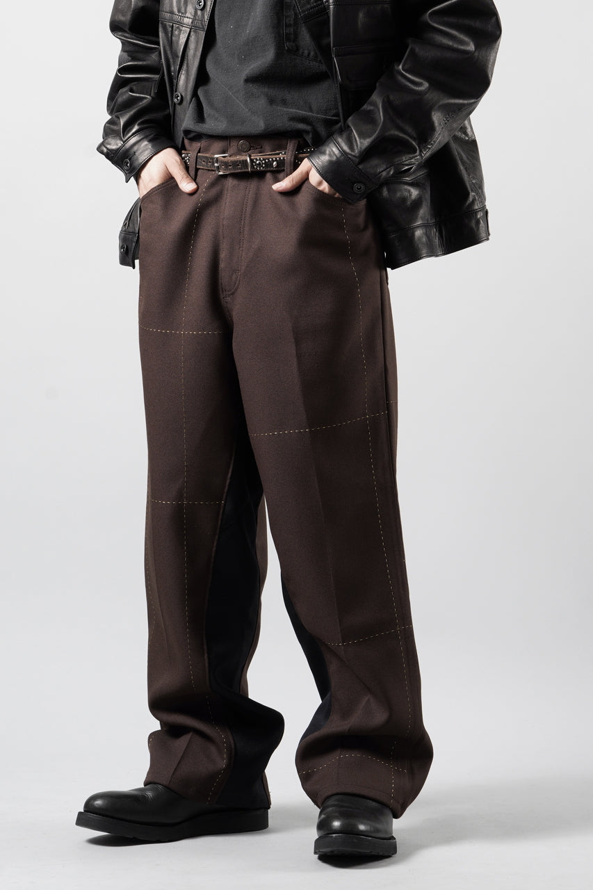 画像をギャラリービューアに読み込む, CHANGES REMAKE CUSTOM STITCH TROUSERS (BROWN)
