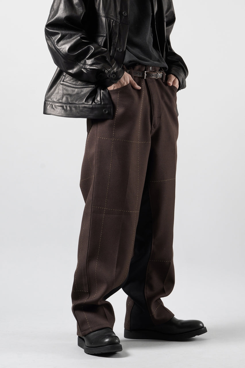 画像をギャラリービューアに読み込む, CHANGES REMAKE CUSTOM STITCH TROUSERS (BROWN)