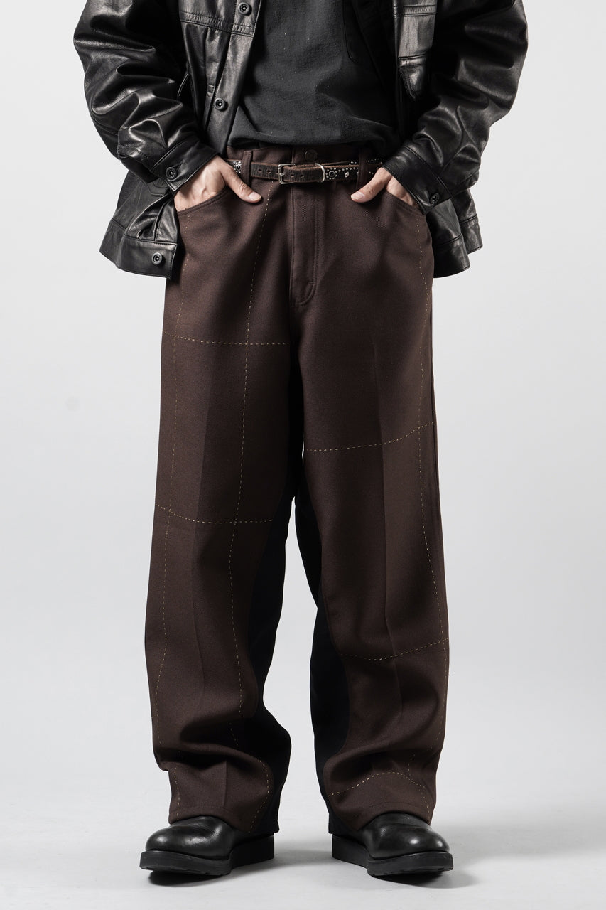 画像をギャラリービューアに読み込む, CHANGES REMAKE CUSTOM STITCH TROUSERS (BROWN)