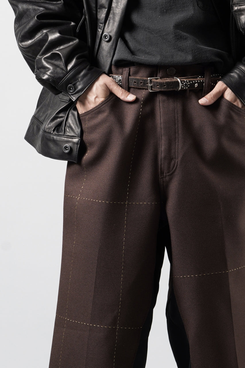 画像をギャラリービューアに読み込む, CHANGES REMAKE CUSTOM STITCH TROUSERS (BROWN)