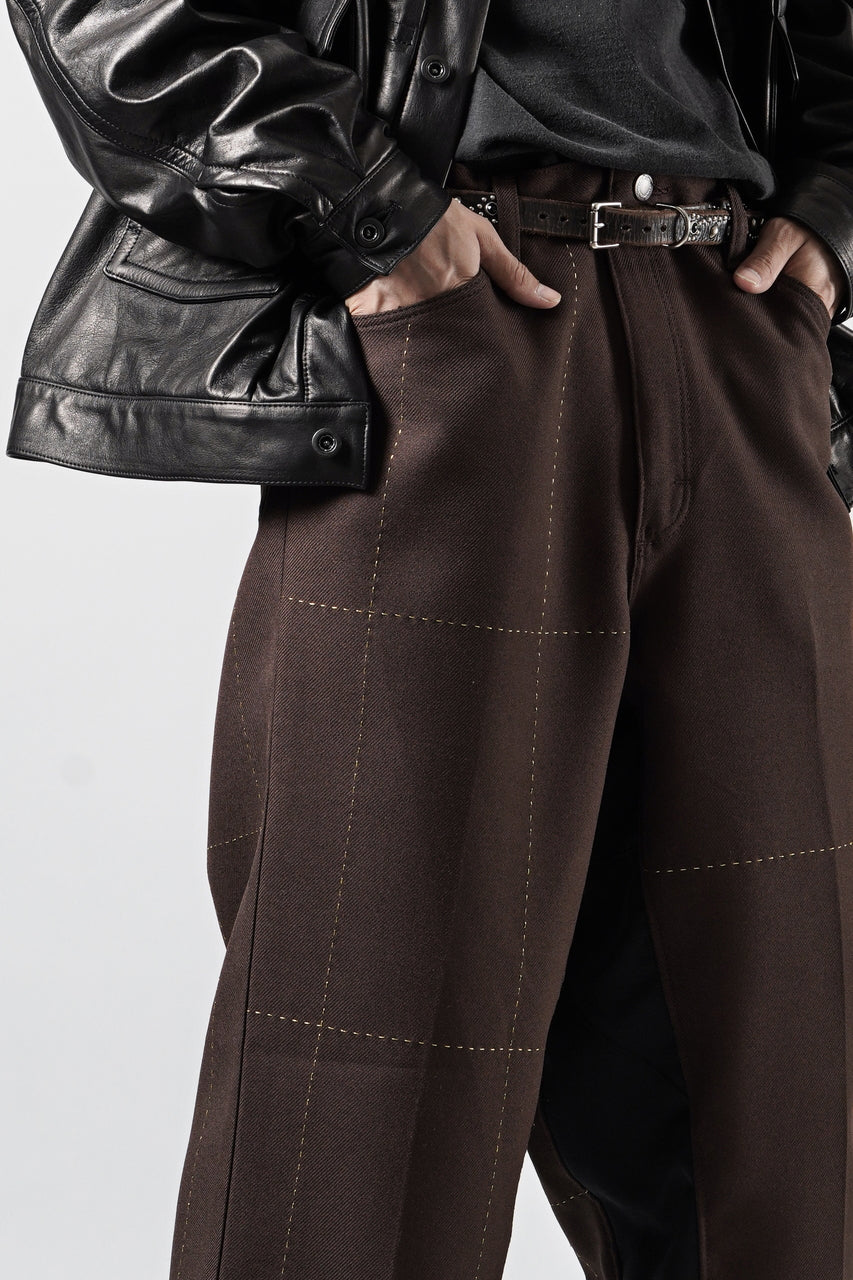 画像をギャラリービューアに読み込む, CHANGES REMAKE CUSTOM STITCH TROUSERS (BROWN)