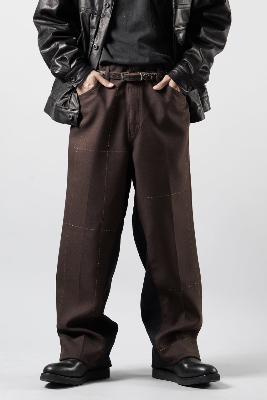 画像をギャラリービューアに読み込む, CHANGES REMAKE CUSTOM STITCH TROUSERS (BROWN)