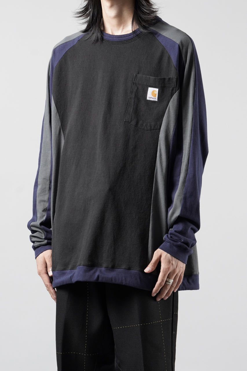 画像をギャラリービューアに読み込む, CHANGES VINTAGE REMAKE RAGLAN LONG SLEEVE &amp; HEM CODE TOP (MULTI #B)