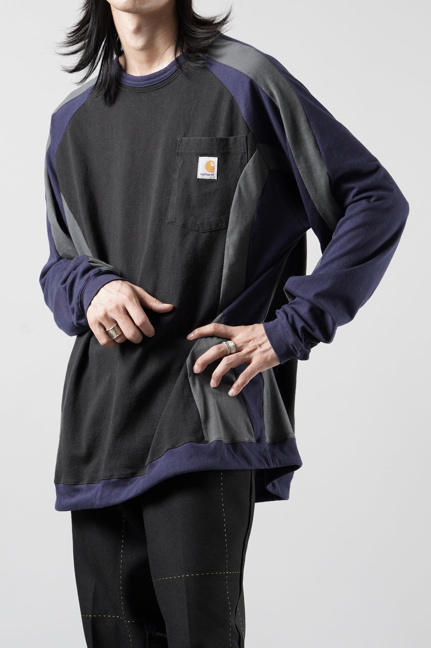 画像をギャラリービューアに読み込む, CHANGES VINTAGE REMAKE RAGLAN LONG SLEEVE &amp; HEM CODE TOP (MULTI #B)