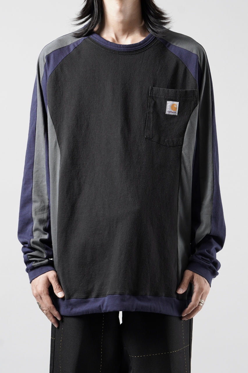 画像をギャラリービューアに読み込む, CHANGES VINTAGE REMAKE RAGLAN LONG SLEEVE &amp; HEM CODE TOP (MULTI #B)