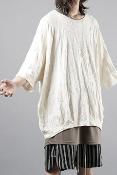 画像をギャラリービューアに読み込む, A.F ARTEFACT GRADIENT PLAID PATTERN DOLMAN TEE (CREAM)