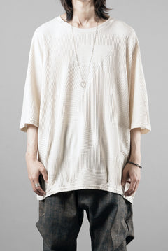 画像をギャラリービューアに読み込む, A.F ARTEFACT DEFORMED STRIPE PATTERN DOLMAN TEE (CREAM)