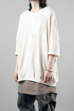 画像をギャラリービューアに読み込む, A.F ARTEFACT DEFORMED STRIPE PATTERN DOLMAN TEE (CREAM)