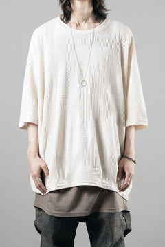画像をギャラリービューアに読み込む, A.F ARTEFACT DEFORMED STRIPE PATTERN DOLMAN TEE (CREAM)
