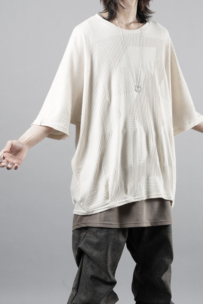 画像をギャラリービューアに読み込む, A.F ARTEFACT DEFORMED STRIPE PATTERN DOLMAN TEE (CREAM)