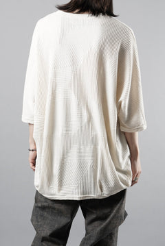 画像をギャラリービューアに読み込む, A.F ARTEFACT DEFORMED STRIPE PATTERN DOLMAN TEE (CREAM)