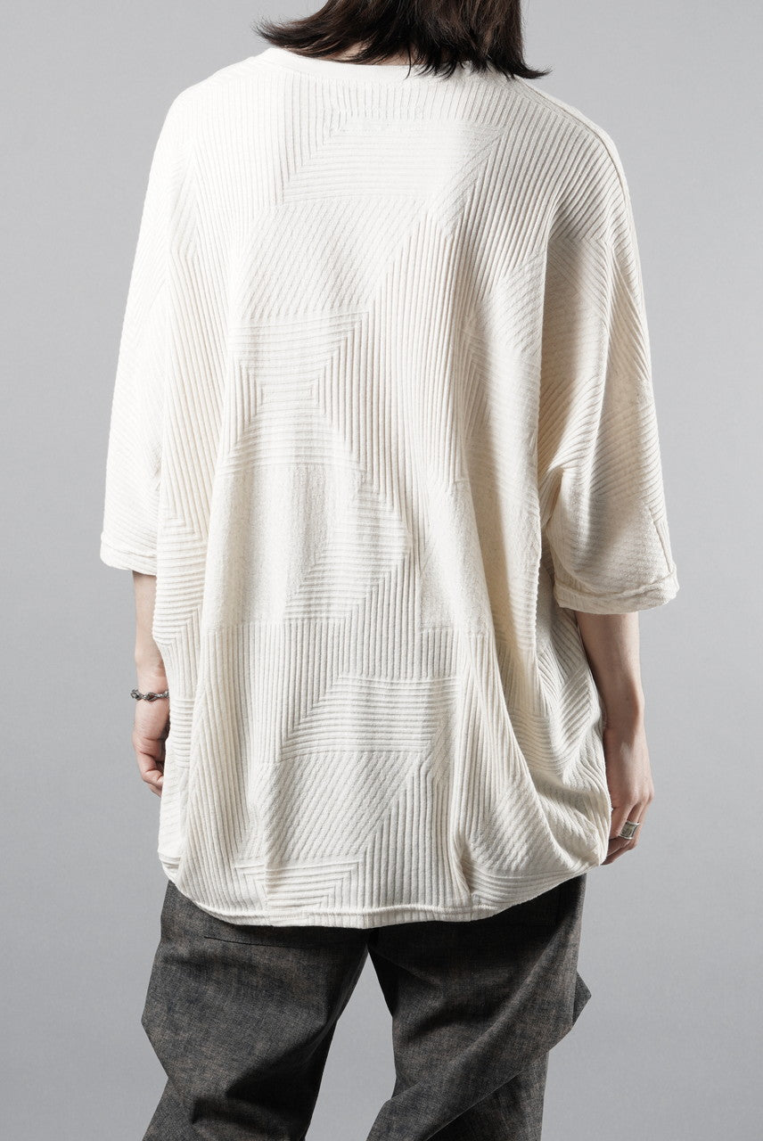 画像をギャラリービューアに読み込む, A.F ARTEFACT DEFORMED STRIPE PATTERN DOLMAN TEE (CREAM)