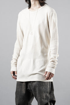 画像をギャラリービューアに読み込む, A.F ARTEFACT DEFORMED STRIPE PATTERN LONG SLEEVE TOPS (CREAM)