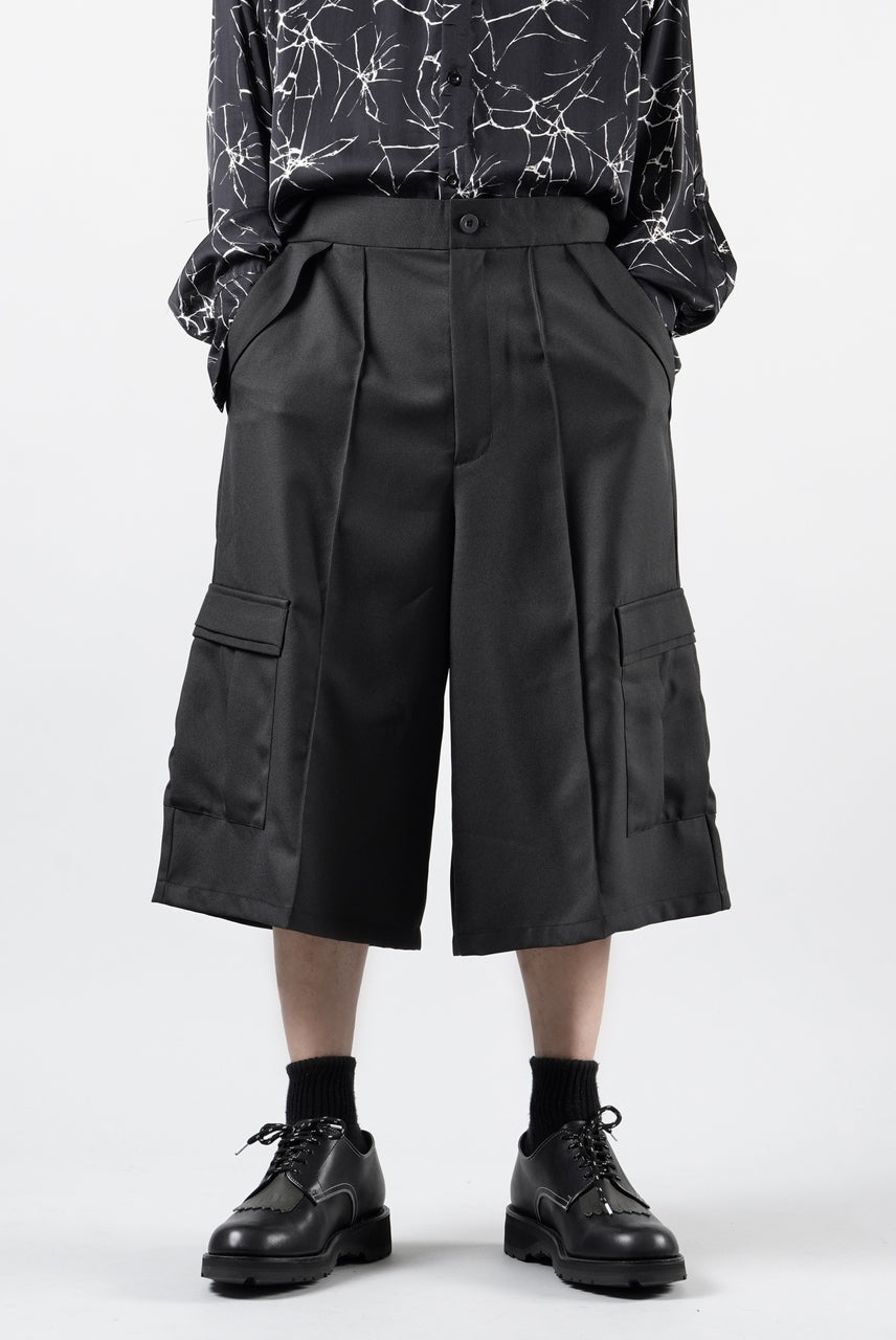 画像をギャラリービューアに読み込む, F/CE. TWIST POLYESTER WIDE SHORTS (BLACK)