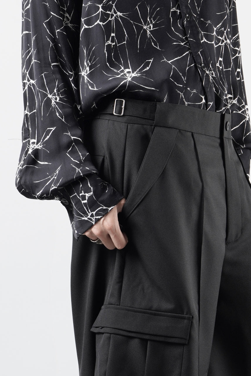 画像をギャラリービューアに読み込む, F/CE. TWIST POLYESTER WIDE SHORTS (BLACK)