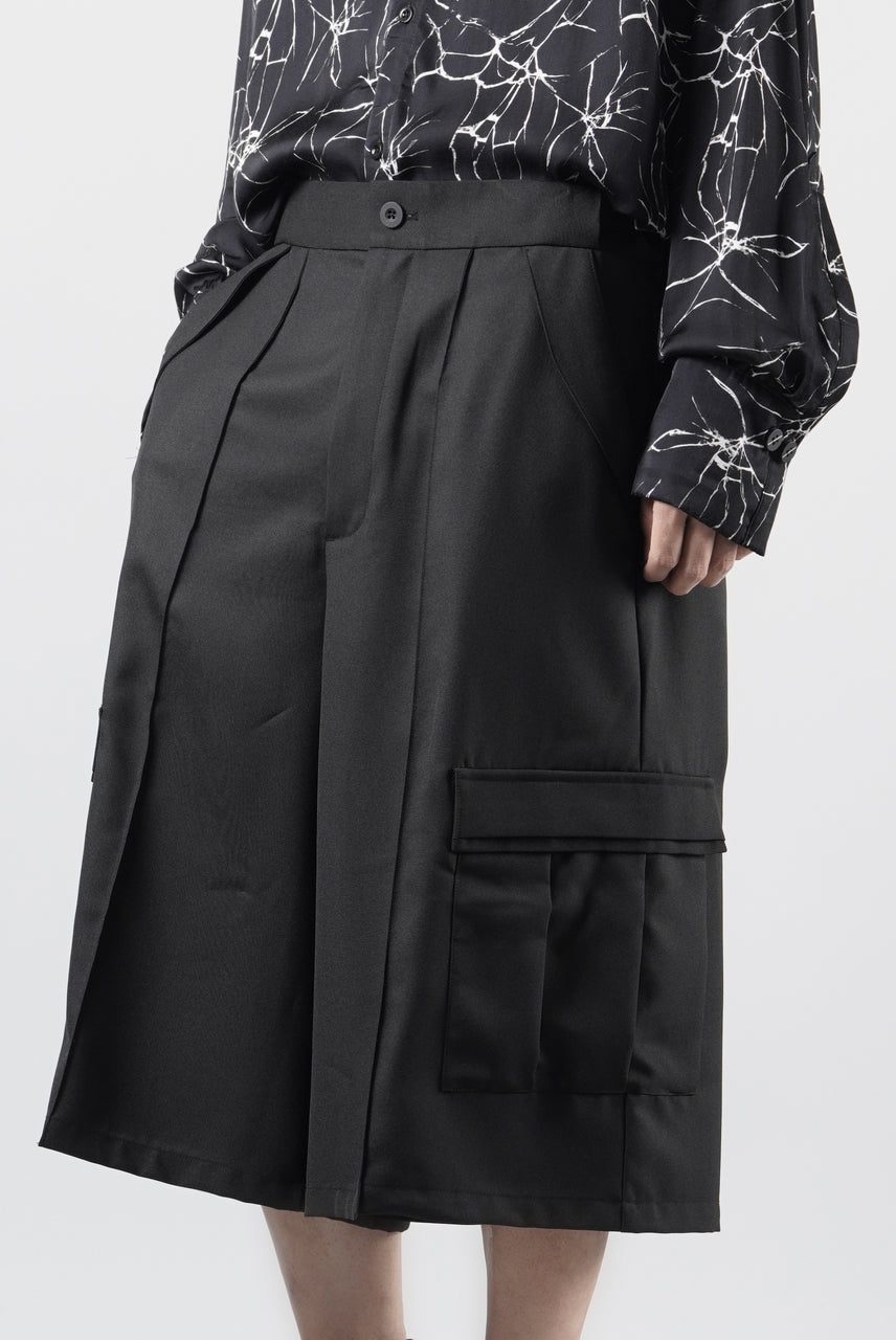 画像をギャラリービューアに読み込む, F/CE. TWIST POLYESTER WIDE SHORTS (BLACK)