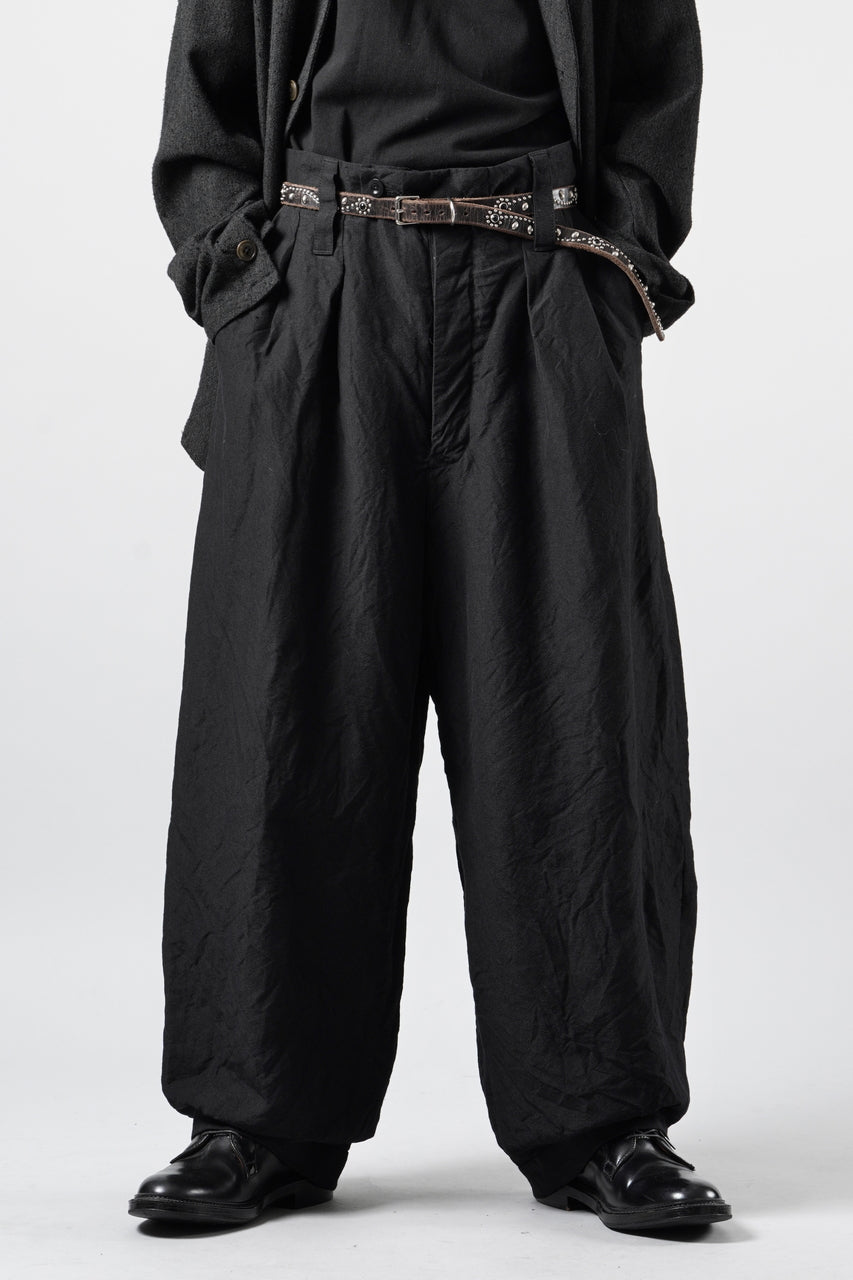 画像をギャラリービューアに読み込む, KLASICA "GL GOSSE-NN" RE DESIGNED BARREL TROUSERS / "NANAKO" WOVEN OXFORD (BLACK)