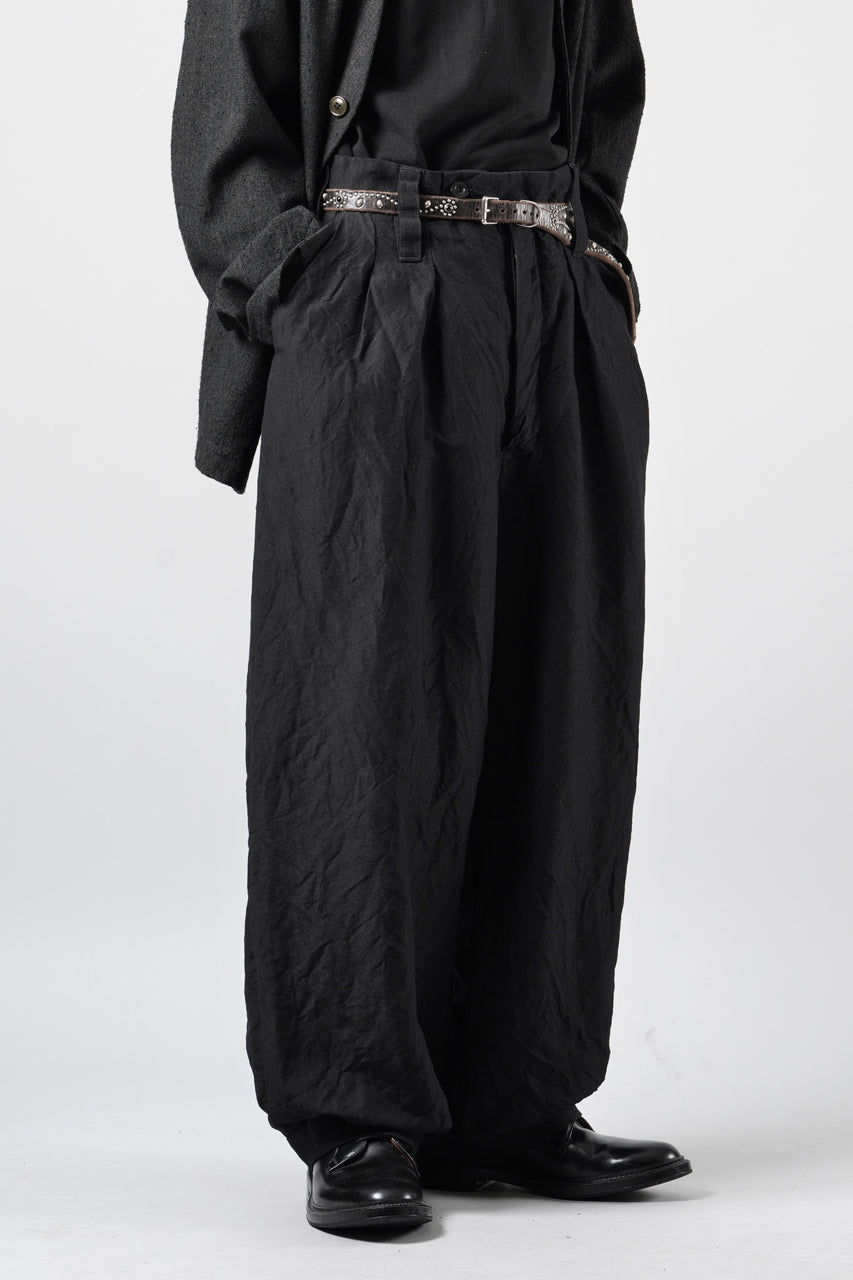 画像をギャラリービューアに読み込む, KLASICA "GL GOSSE-NN" RE DESIGNED BARREL TROUSERS / "NANAKO" WOVEN OXFORD (BLACK)