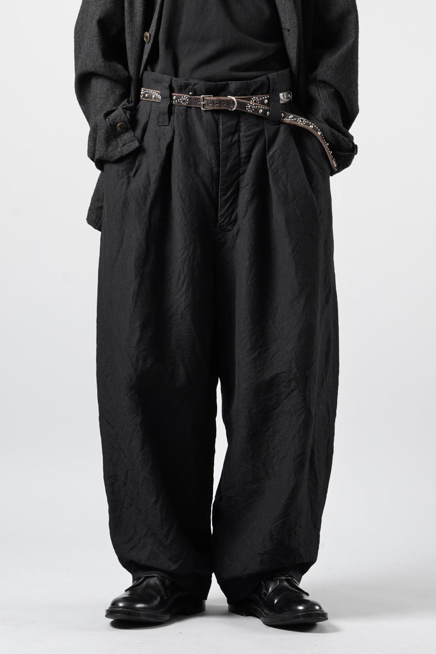 画像をギャラリービューアに読み込む, KLASICA "GL GOSSE-NN" RE DESIGNED BARREL TROUSERS / "NANAKO" WOVEN OXFORD (BLACK)