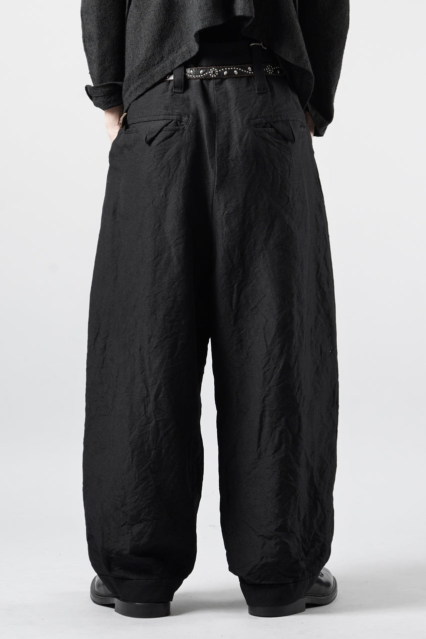 画像をギャラリービューアに読み込む, KLASICA "GL GOSSE-NN" RE DESIGNED BARREL TROUSERS / "NANAKO" WOVEN OXFORD (BLACK)