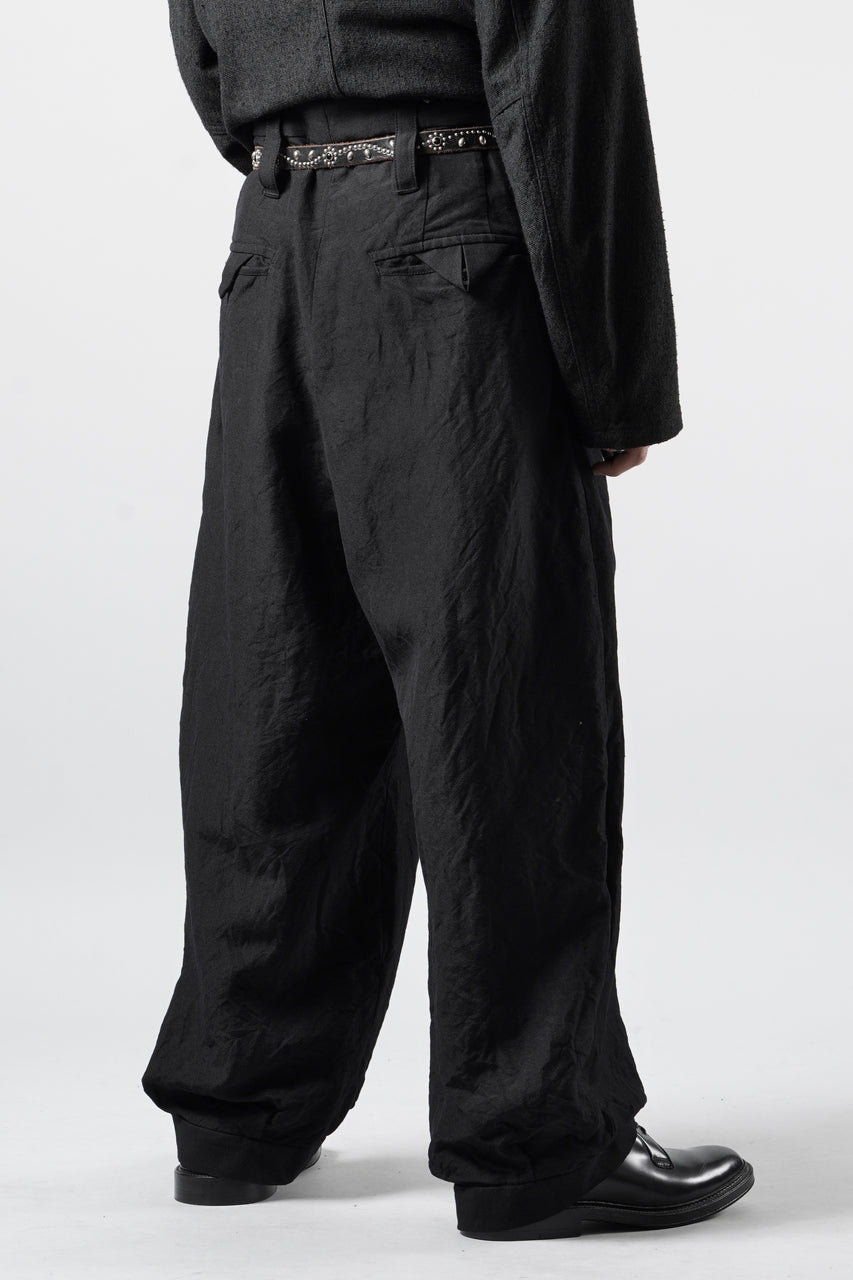 画像をギャラリービューアに読み込む, KLASICA "GL GOSSE-NN" RE DESIGNED BARREL TROUSERS / "NANAKO" WOVEN OXFORD (BLACK)