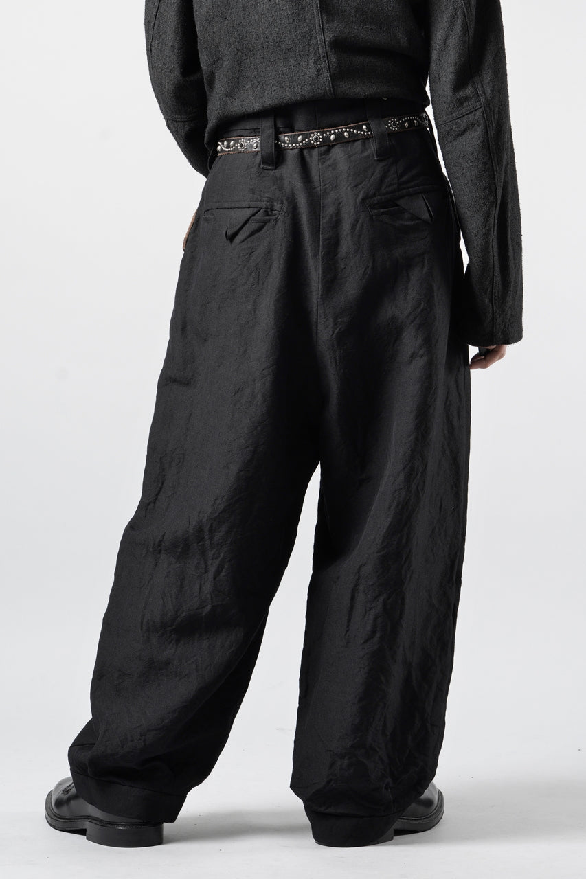 画像をギャラリービューアに読み込む, KLASICA "GL GOSSE-NN" RE DESIGNED BARREL TROUSERS / "NANAKO" WOVEN OXFORD (BLACK)