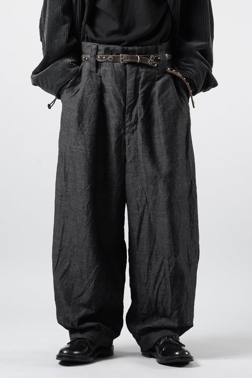 画像をギャラリービューアに読み込む, KLASICA "GL GOSSE-NN" RE DESIGNED BARREL TROUSERS / "NANAKO" WOVEN OXFORD (GREY)