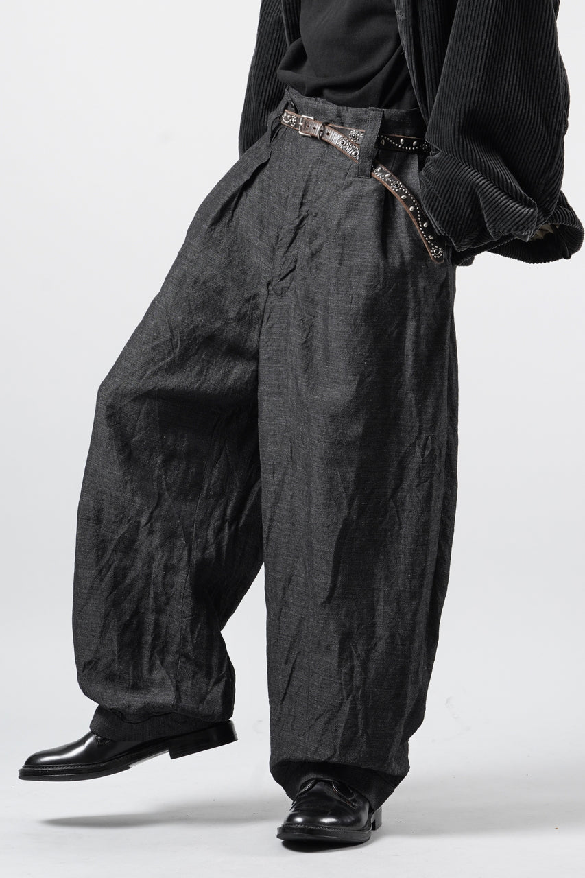 画像をギャラリービューアに読み込む, KLASICA "GL GOSSE-NN" RE DESIGNED BARREL TROUSERS / "NANAKO" WOVEN OXFORD (GREY)