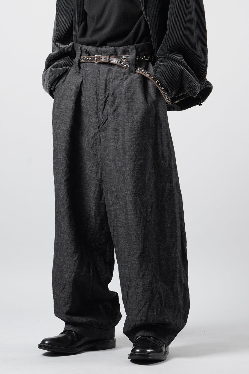 画像をギャラリービューアに読み込む, KLASICA "GL GOSSE-NN" RE DESIGNED BARREL TROUSERS / "NANAKO" WOVEN OXFORD (GREY)