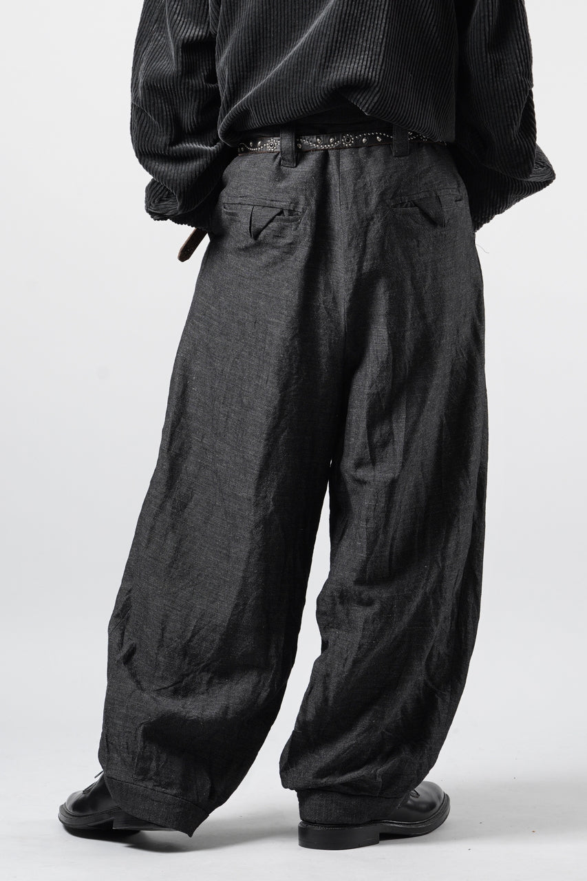 画像をギャラリービューアに読み込む, KLASICA "GL GOSSE-NN" RE DESIGNED BARREL TROUSERS / "NANAKO" WOVEN OXFORD (GREY)