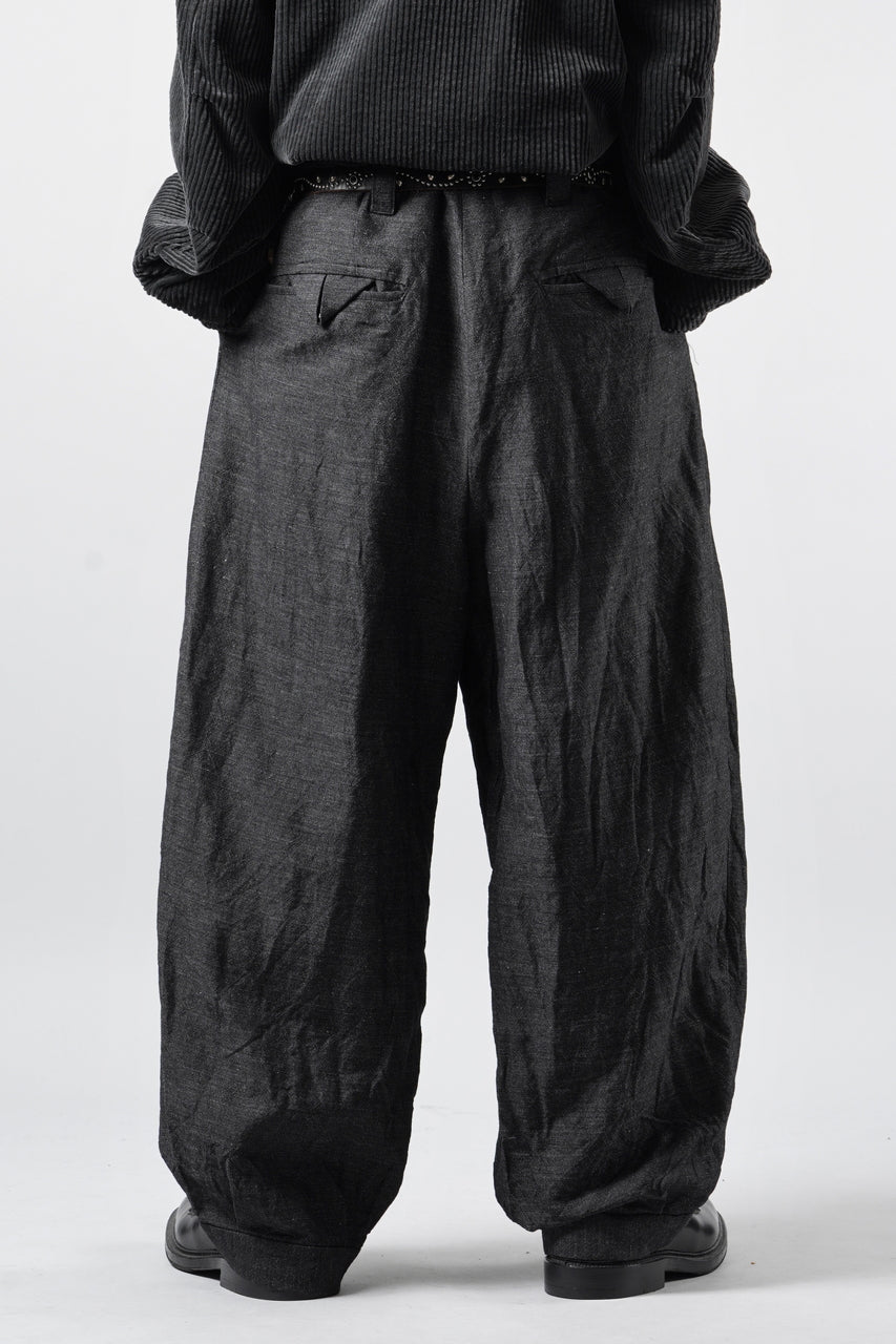 画像をギャラリービューアに読み込む, KLASICA "GL GOSSE-NN" RE DESIGNED BARREL TROUSERS / "NANAKO" WOVEN OXFORD (GREY)