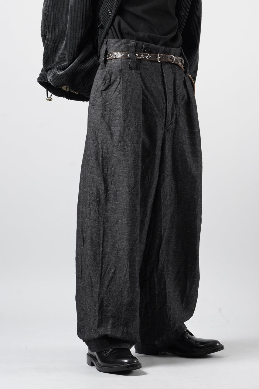 画像をギャラリービューアに読み込む, KLASICA "GL GOSSE-NN" RE DESIGNED BARREL TROUSERS / "NANAKO" WOVEN OXFORD (GREY)