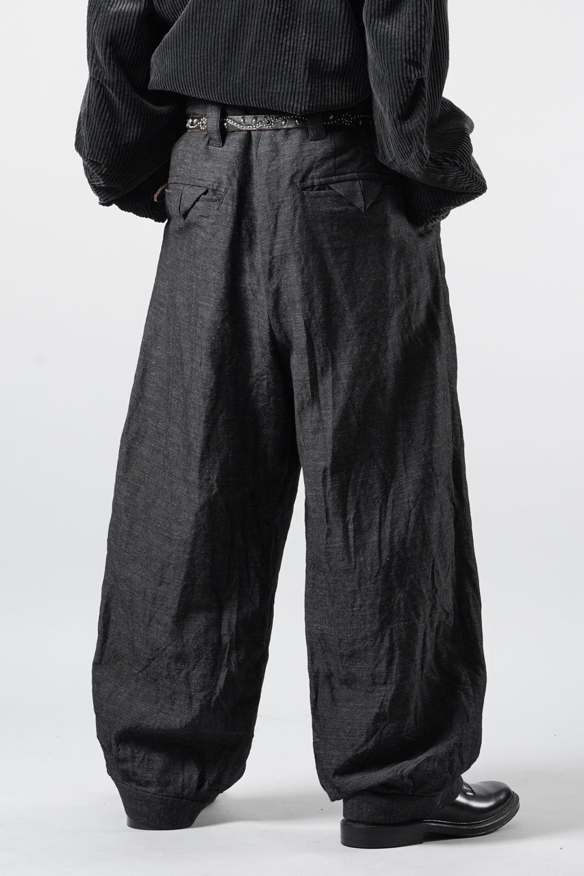 画像をギャラリービューアに読み込む, KLASICA "GL GOSSE-NN" RE DESIGNED BARREL TROUSERS / "NANAKO" WOVEN OXFORD (GREY)