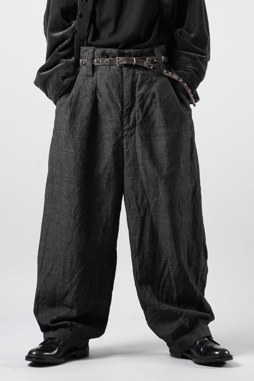 画像をギャラリービューアに読み込む, KLASICA "GL GOSSE-NN" RE DESIGNED BARREL TROUSERS / "NANAKO" WOVEN OXFORD (GREY)