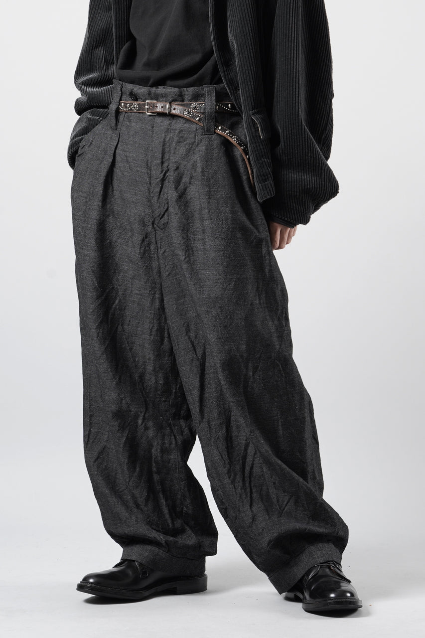 画像をギャラリービューアに読み込む, KLASICA "GL GOSSE-NN" RE DESIGNED BARREL TROUSERS / "NANAKO" WOVEN OXFORD (GREY)