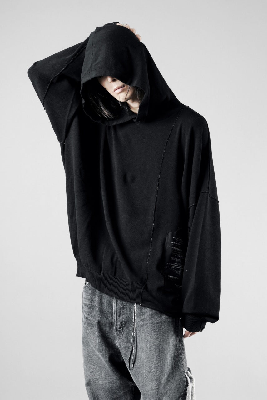 Load image into Gallery viewer, ISABEL BENENATO Viscose Knit Patch Hoodie (BLACK)