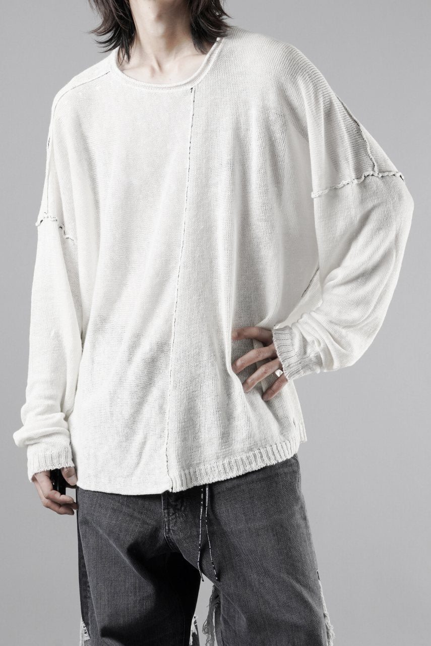 画像をギャラリービューアに読み込む, ISABEL BENENATO Linen Crew-Neck Sweater (WHITE)
