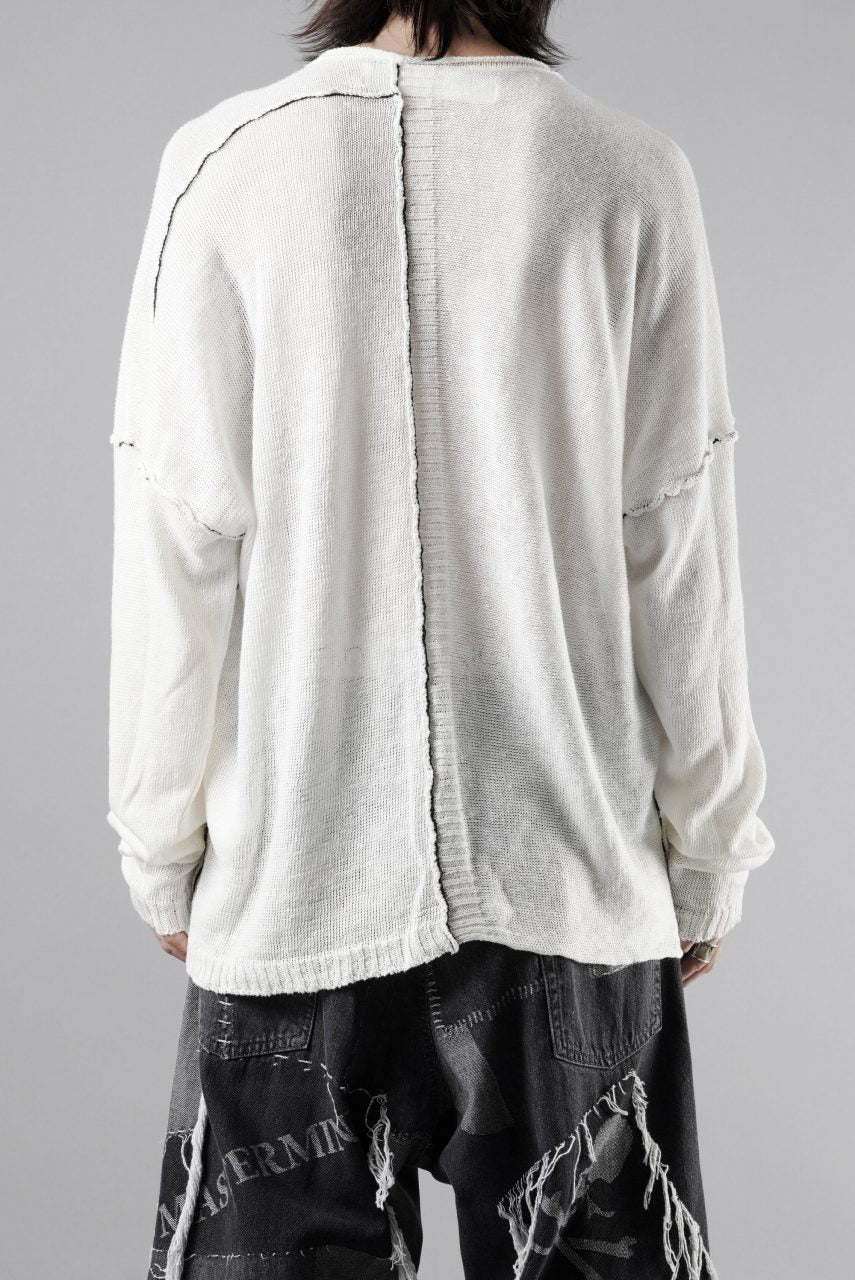 画像をギャラリービューアに読み込む, ISABEL BENENATO Linen Crew-Neck Sweater (WHITE)