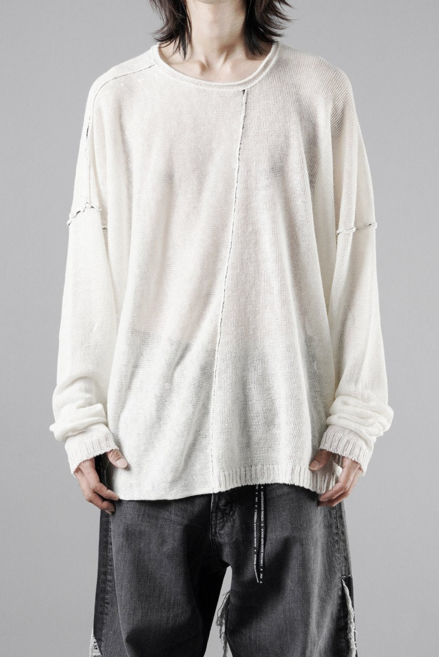 画像をギャラリービューアに読み込む, ISABEL BENENATO Linen Crew-Neck Sweater (WHITE)