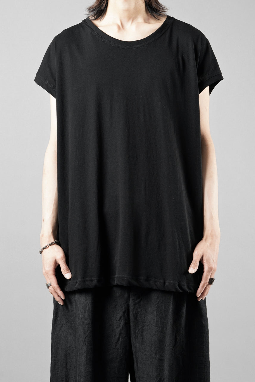 画像をギャラリービューアに読み込む, KLASICA "LUNG v.7" FLAP BACK SLEEVE LESS / HIGH TWISTED COTTON DRY JERSEY (BLACK)