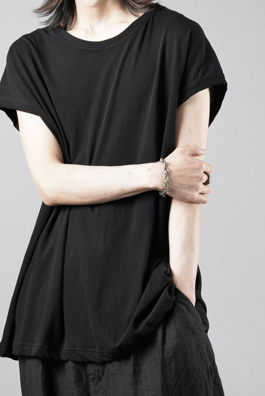 画像をギャラリービューアに読み込む, KLASICA "LUNG v.7" FLAP BACK SLEEVE LESS / HIGH TWISTED COTTON DRY JERSEY (BLACK)