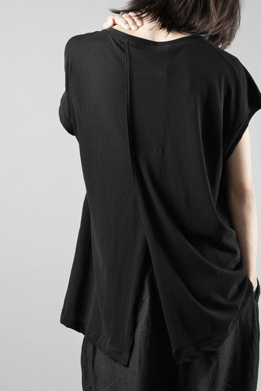 画像をギャラリービューアに読み込む, KLASICA "LUNG v.7" FLAP BACK SLEEVE LESS / HIGH TWISTED COTTON DRY JERSEY (BLACK)