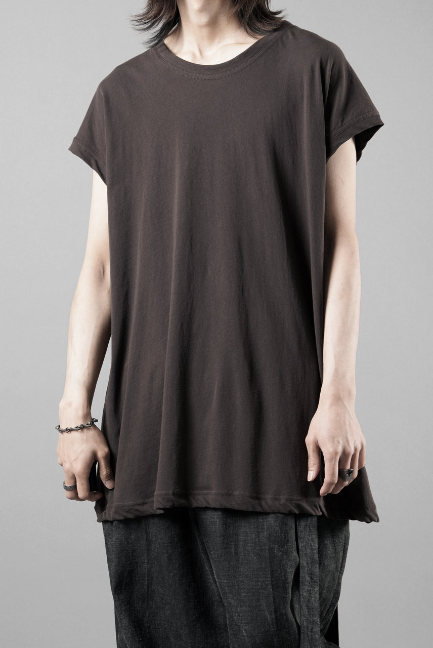 画像をギャラリービューアに読み込む, KLASICA "LUNG v.7" FLAP BACK SLEEVE LESS / HIGH TWISTED COTTON DRY JERSEY (BROWN)