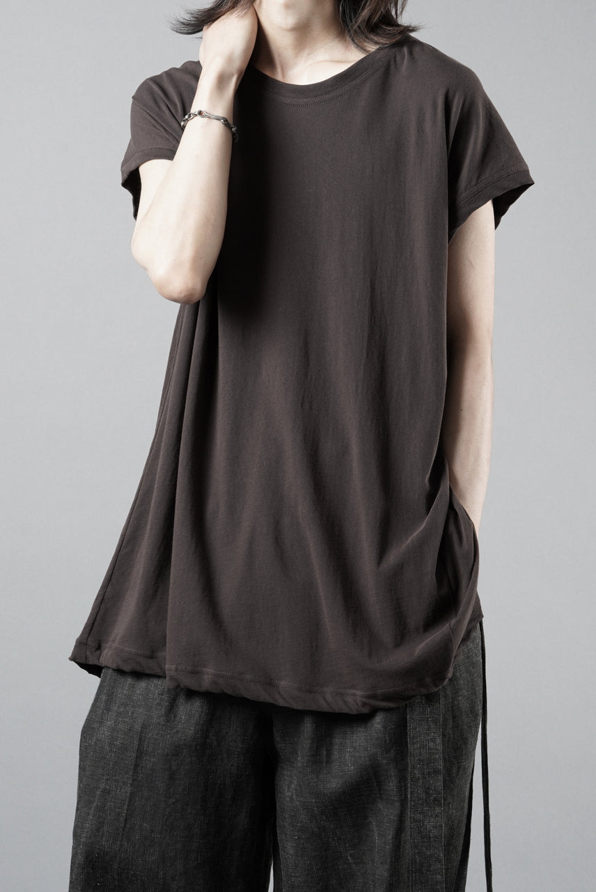 画像をギャラリービューアに読み込む, KLASICA "LUNG v.7" FLAP BACK SLEEVE LESS / HIGH TWISTED COTTON DRY JERSEY (BROWN)