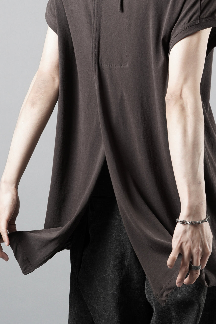 画像をギャラリービューアに読み込む, KLASICA "LUNG v.7" FLAP BACK SLEEVE LESS / HIGH TWISTED COTTON DRY JERSEY (BROWN)